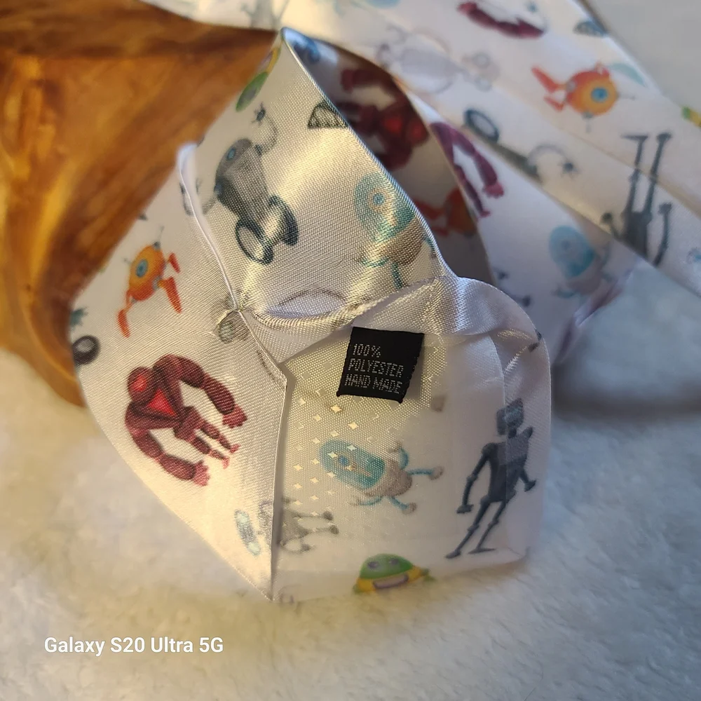 Kids Robot Patterned Tie